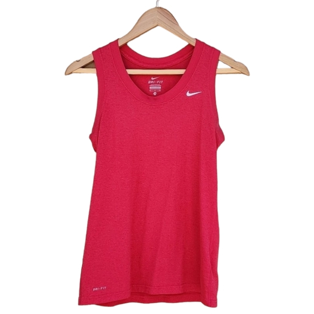 NIKE DRI FIT Dark Pink Fuscia Tank Top S Small Running Workout Reflective Shirt - Picture 3 of 12